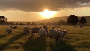sheep-graze-golden-meadow-sunset-generated-by-ai_188544-27736